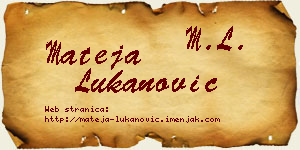 Mateja Lukanović vizit kartica